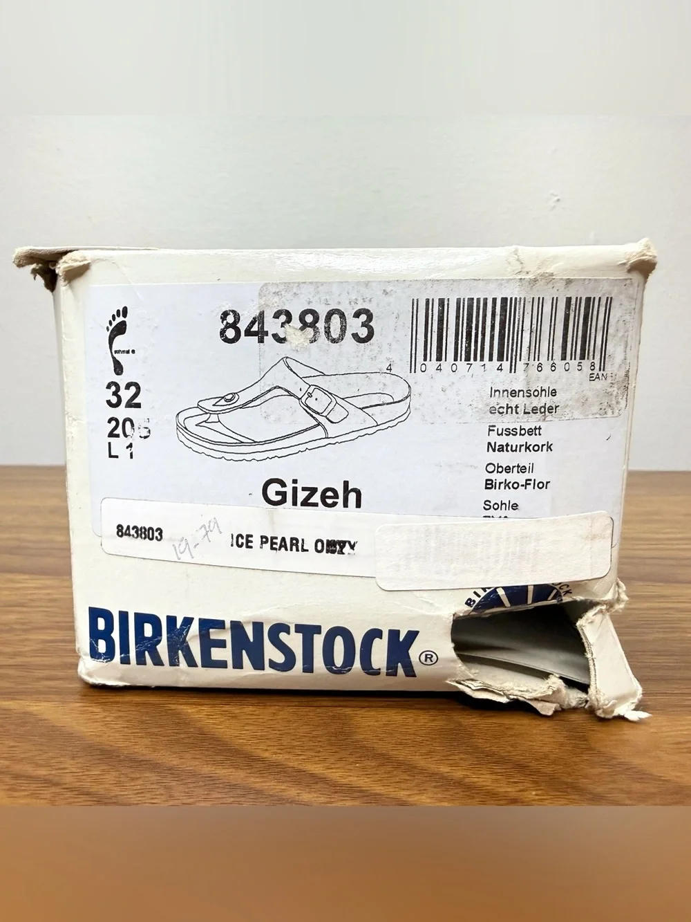 Birkenstock Gizeh Ice Pearl Onyx Grey Birko-Flor Thong Sandals